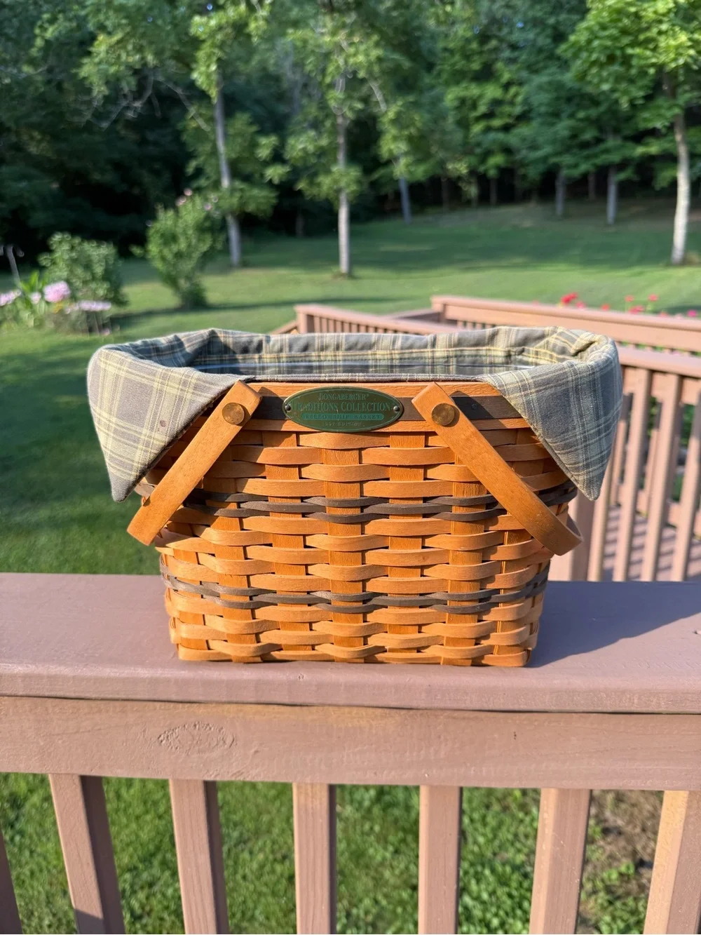 Vtg 1997 Longaberger Traditions Fellowship Basket Signed Jerry Judy Carmen